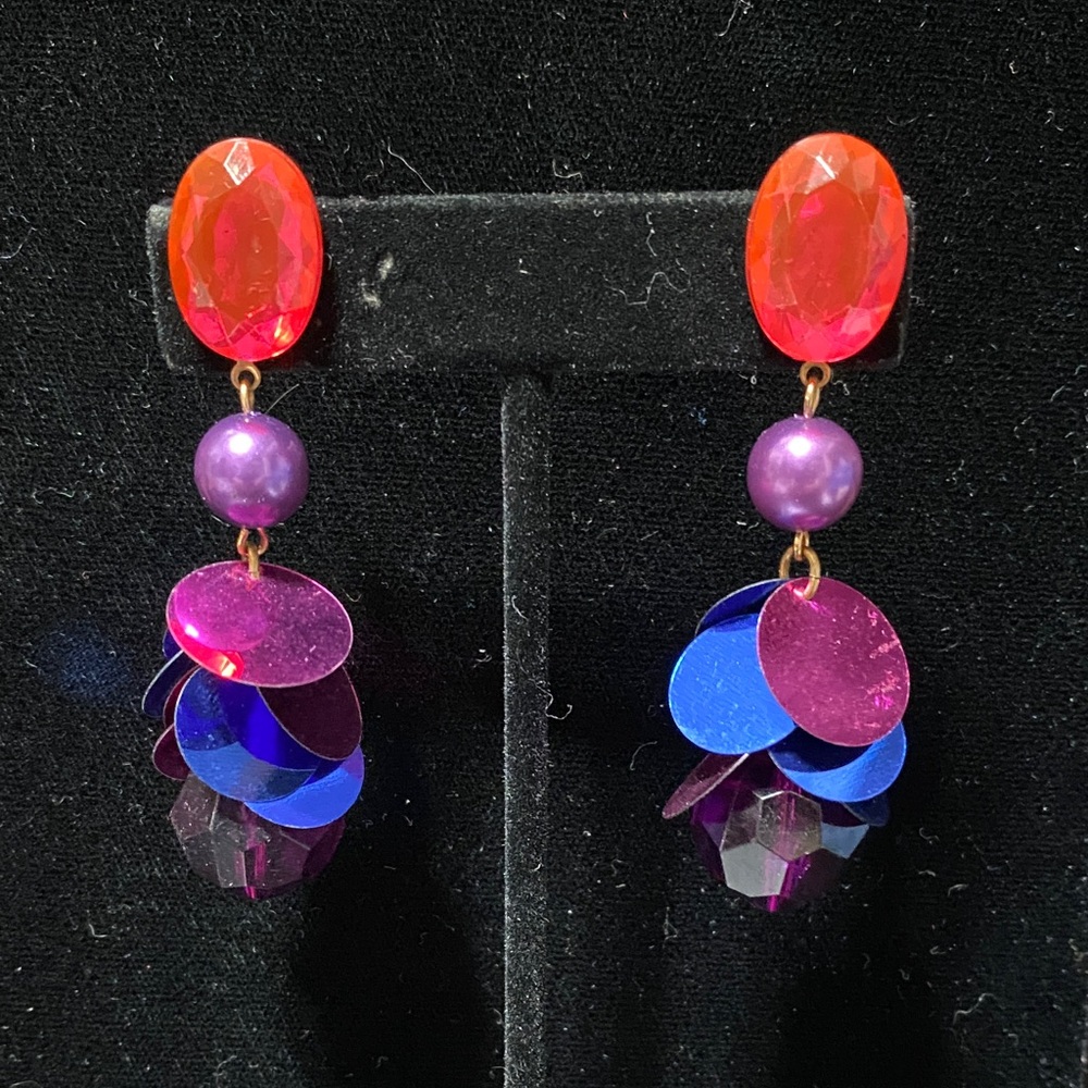 Elegant vintage Multicolor Dangle pierced Earrings